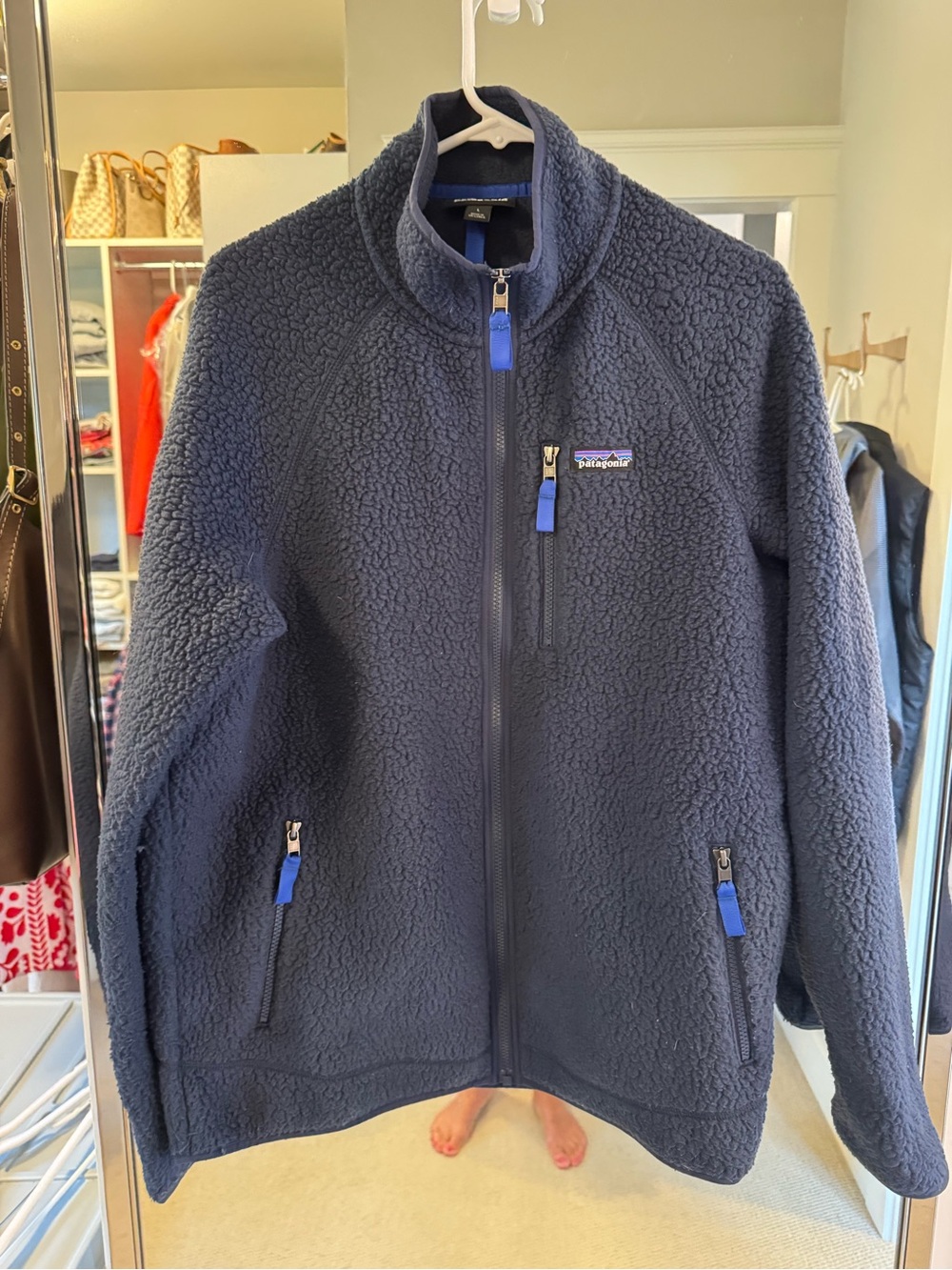 Patagonia Men's Navy Fleece Jacket - Full-Zip Sherpa